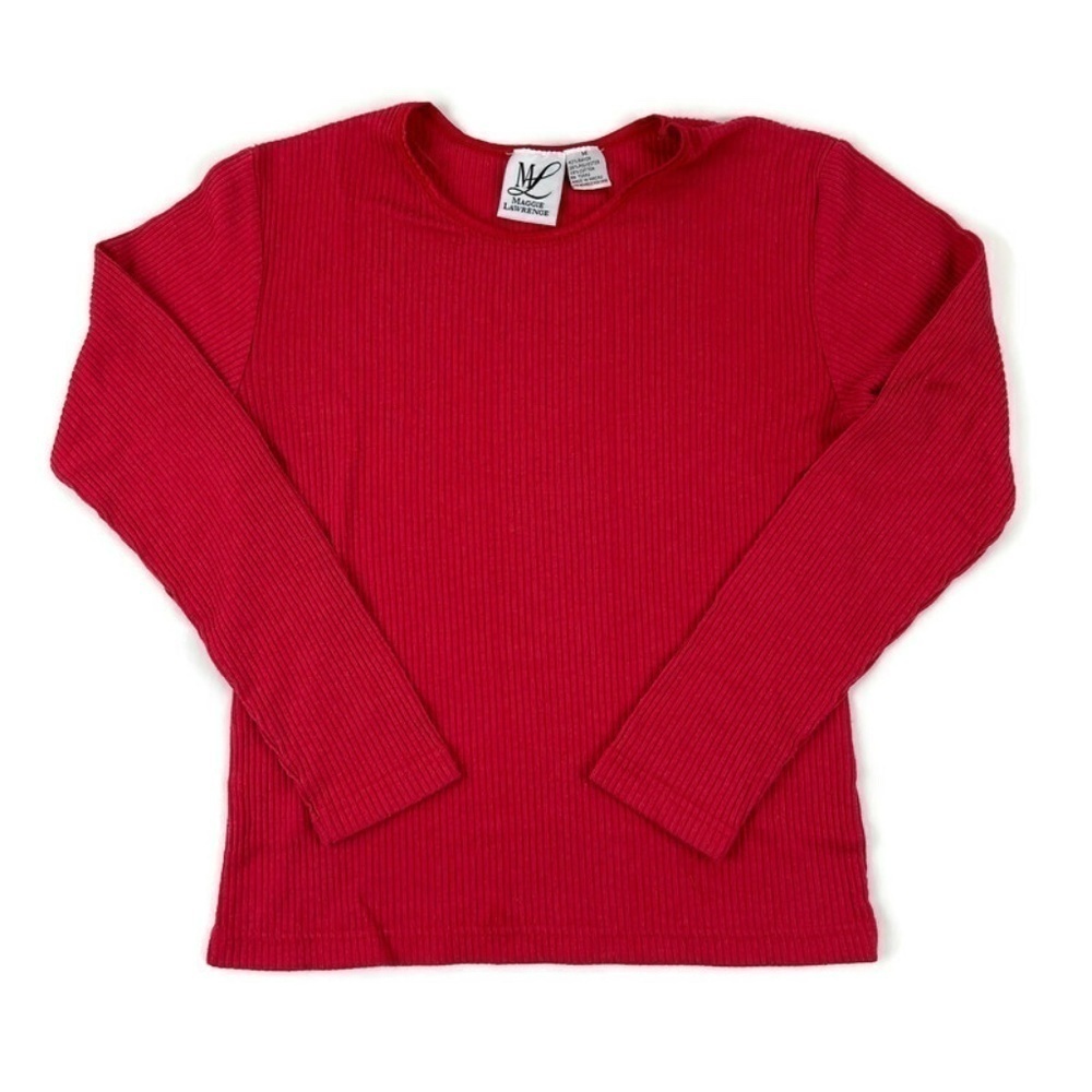 Maggie Lawrence Womens Ribbed Tee, Red Medium